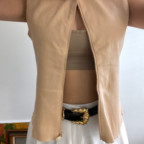 Vintage Blush Leather Redone Vest - Picture 2 of 9